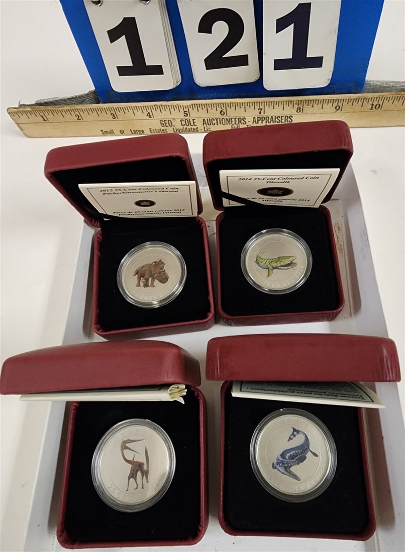 Tray 4 Candadian "Prehistoric Creatures" Glow In The Dark Coins: Tray 4 Candadian "Prehistoric Creatures" Glow In The Dark Coins