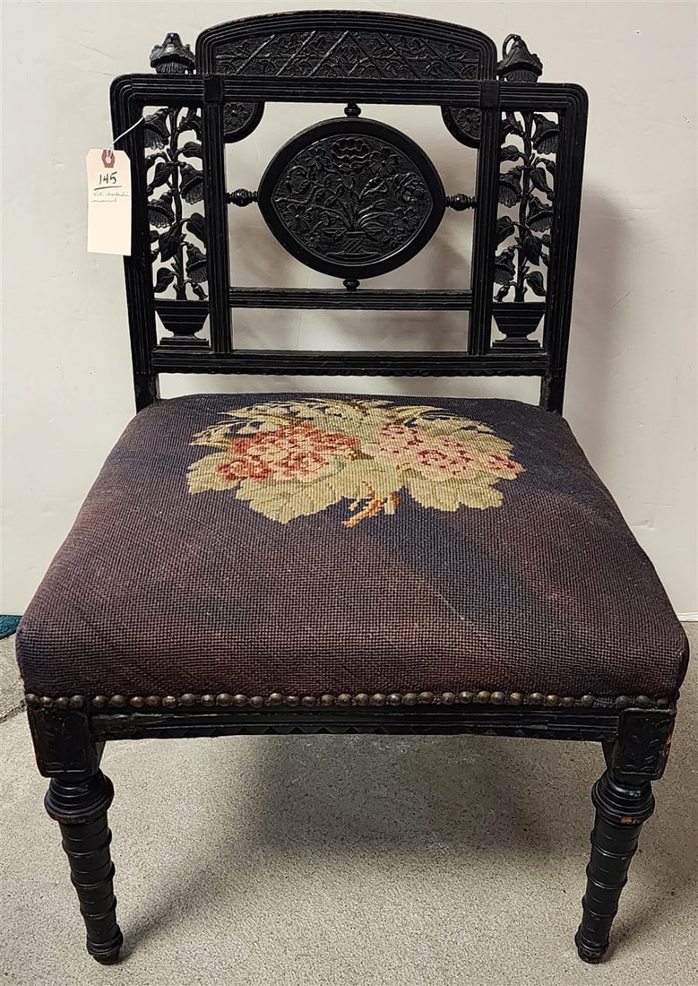 Aesthetic Movement Ebonized Chair: Aesthetic Movement Ebonized Chair
