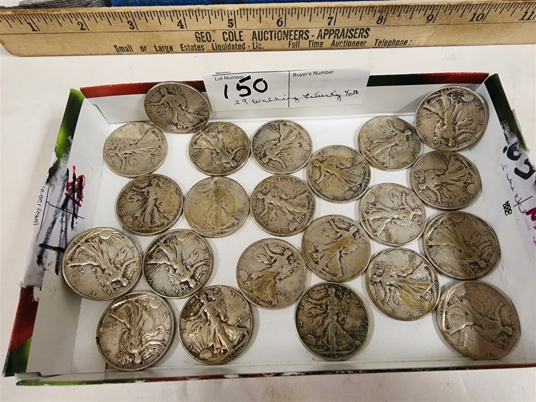 Lot 23 Walking Liberty Half Dollars (1 of 1)