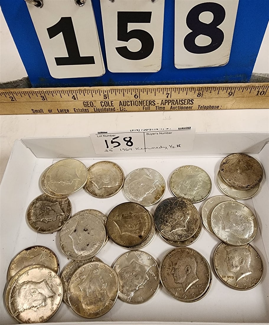 Lot 25 Kennedy 1964 Half Dollars: Lot 25 Kennedy 1964 Half Dollars