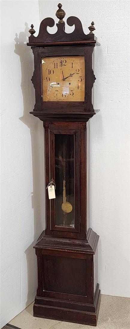 Mahogany Grandfather Clock 7'4" H X 18" W X 10 1/2" D: Mahogany Grandfather Clock 7'4" H X 18" W X 10 1/2" D