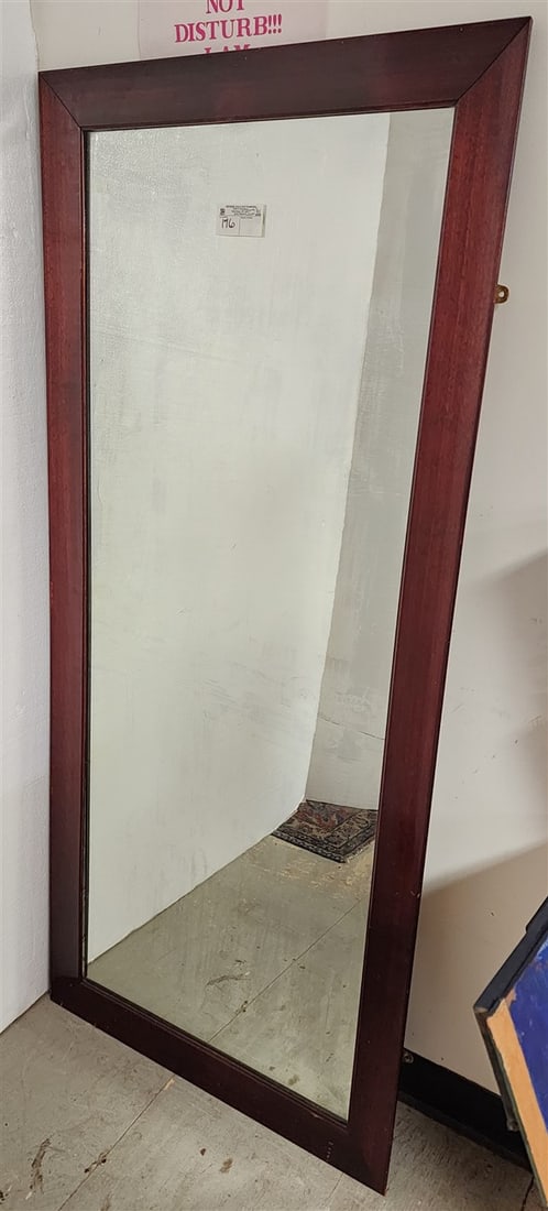 Mahogany Framed Mirror 61 1/2" X 27 1/2" (1 of 1)