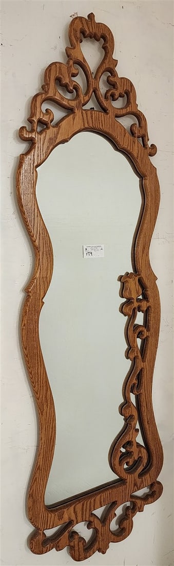 Oak Framed Mirror 64" X 19 1/2" (1 of 1)