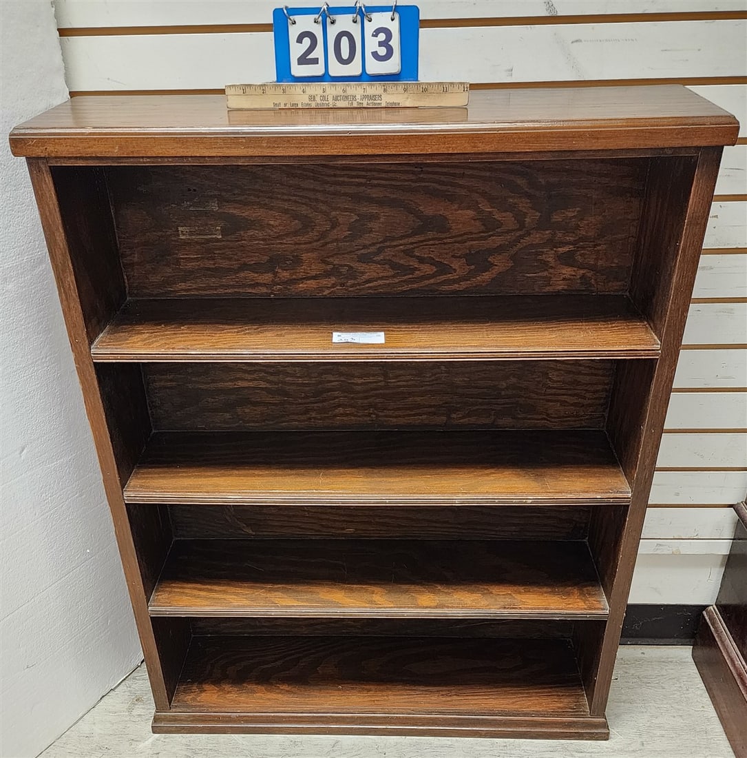 Heart Pine Bookcase 41" H X 33 1/2" W X 9 1/2" D (1 of 2)