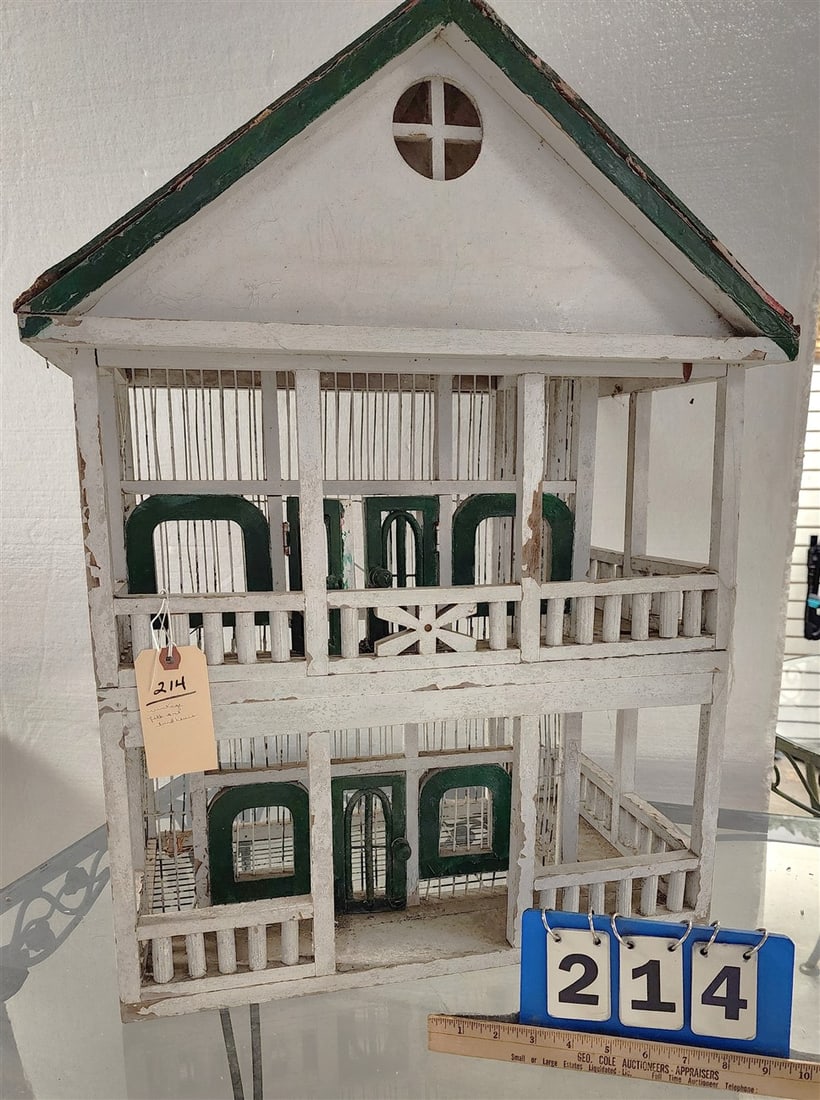 Vintage Folk Art Bird House 28" H X 22" W X 14 1/2" D (1 of 2)