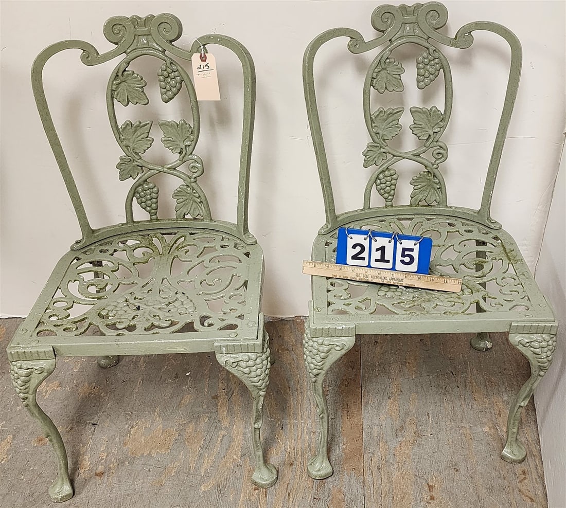 Pr. Cast Iron Garden Chairs (1 of 2)