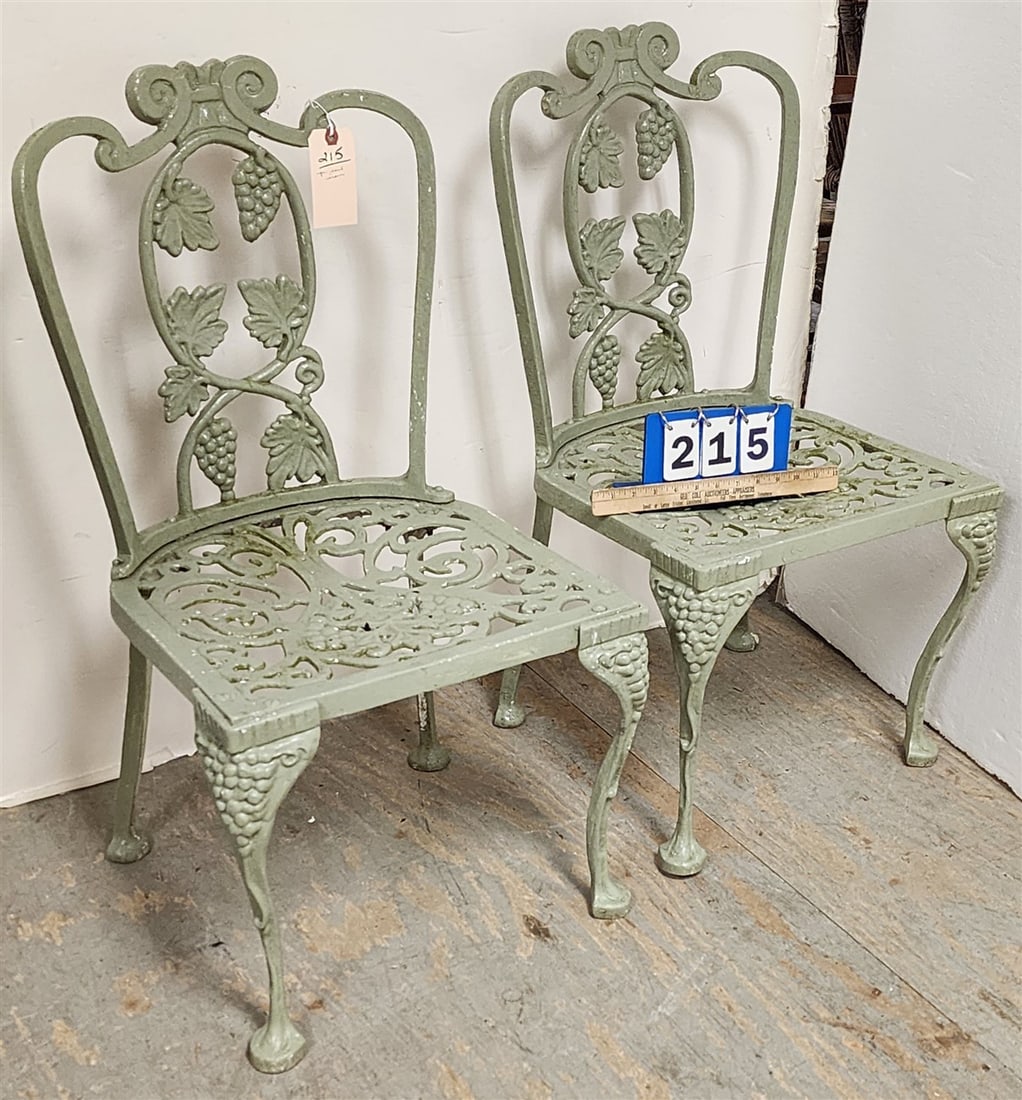 Pr. Cast Iron Garden Chairs - 2