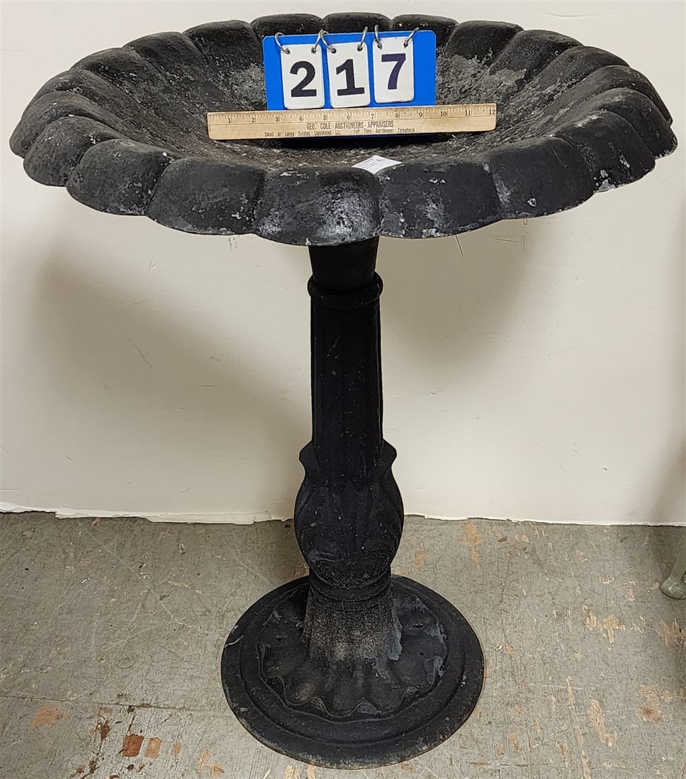 Cast Iron Bird Bath 33" H X 26" Diam. (1 of 2)