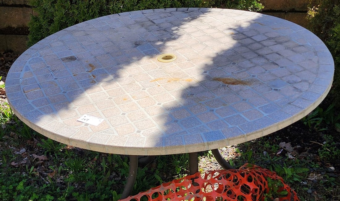 Tile Top Patio Table 44" Diam. - 2