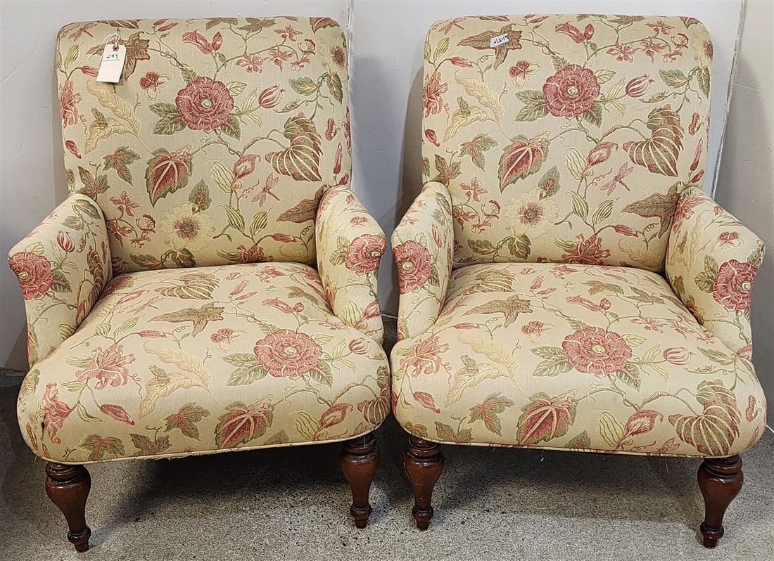 Pr. Uphols. Armchairs 3' H X 29" W X 21" D (1 of 3)
