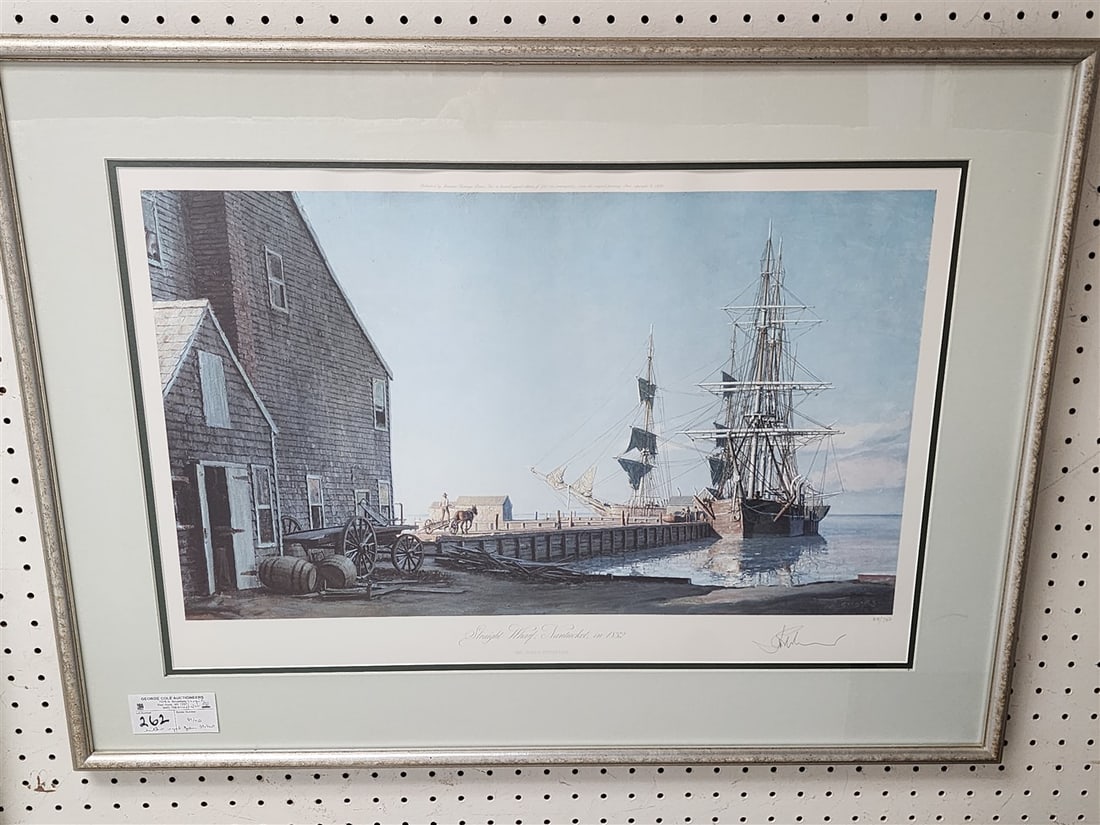 Straight Warf Nantucket in 1832 Pencil Sgnd John Stobart 89/750 16 1/4" X 24 1/2" w/Frame 31 1/2" X: Straight Warf Nantucket in 1832 Pencil Sgnd John Stobart 89/750 16 1/4" X 24 1/2" w/Frame 31 1/2" X 24"