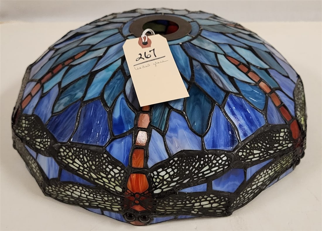 Leaded Dragon Fly Shade 5" H X 15" Diam.: Leaded Dragon Fly Shade 5" H X 15" Diam.