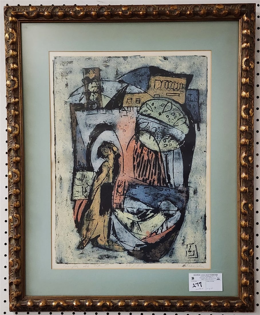 Framed Abstract Litho Pencil Sgnd 18 1/2" X 13 1/2" w/Frame 26" X 21": Framed Abstract Litho Pencil Sgnd 18 1/2" X 13 1/2" w/Frame 26" X 21"