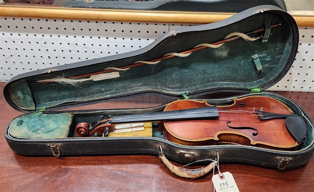 Inlaid Violin 'Repaired By Joseph Ricker 1929" 23 1/2" L (1 of 8)