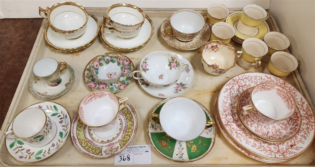 Tray Cups/Saucers - Minton, Limoges, Bavaria, Hammersley (1 of 1)