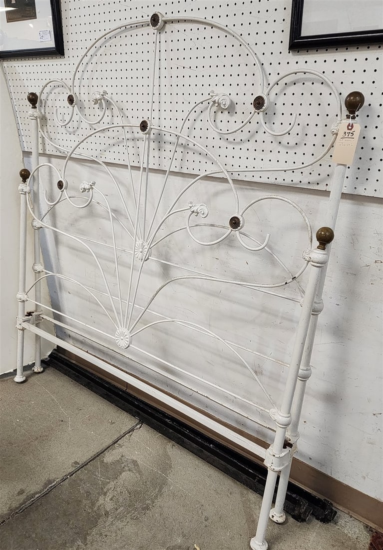 Brass & Iron Bed 61" H X 54" W: Brass & Iron Bed 61" H X 54" W