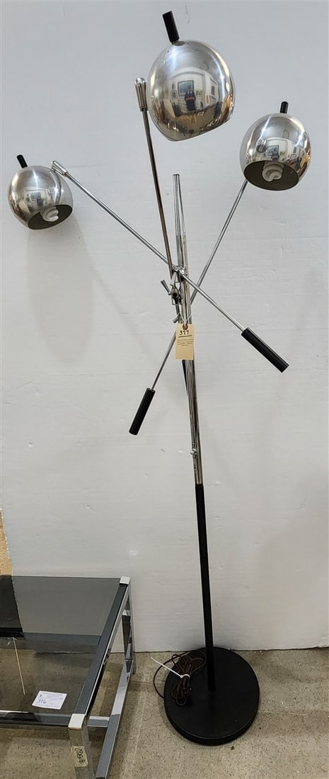 Robert Sonneman 3 Arm Atomic Chrome Orbiter Floor Lamp: Robert Sonneman 3 Arm Atomic Chrome Orbiter Floor Lamp