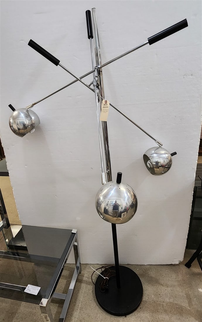 Robert Sonneman 3 Arm Atomic Chrome Orbiter Floor Lamp - 2