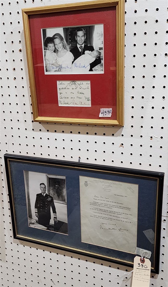 2 Framed Photos - Prince & Prrincess Michael Of Kent + Lord Mountbatten: 2 Framed Photos - Prince & Prrincess Michael Of Kent + Lord Mountbatten