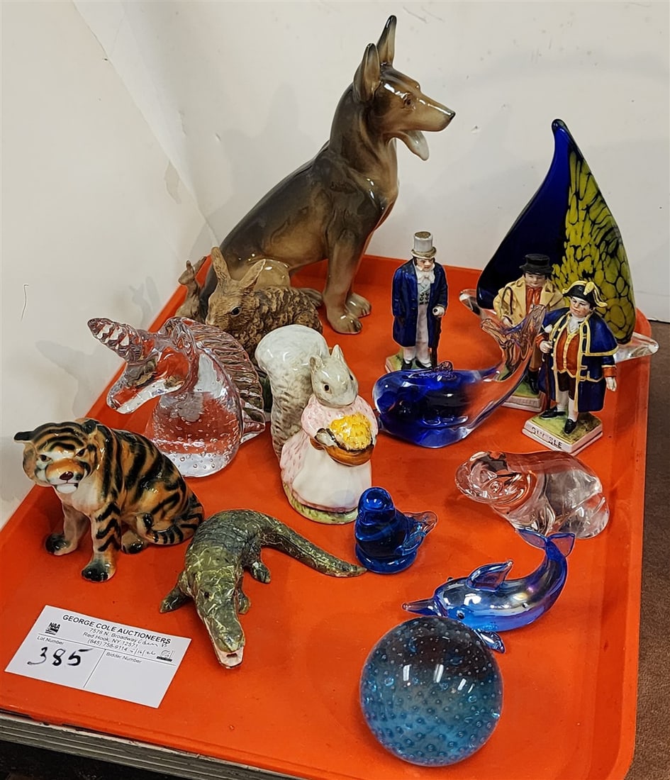 Tray Figurines - Ceramic German Shepherd 7 1/2", Beatrix Potter Goody Tip Toes 3 1/2", 3 German (1 of 13)
