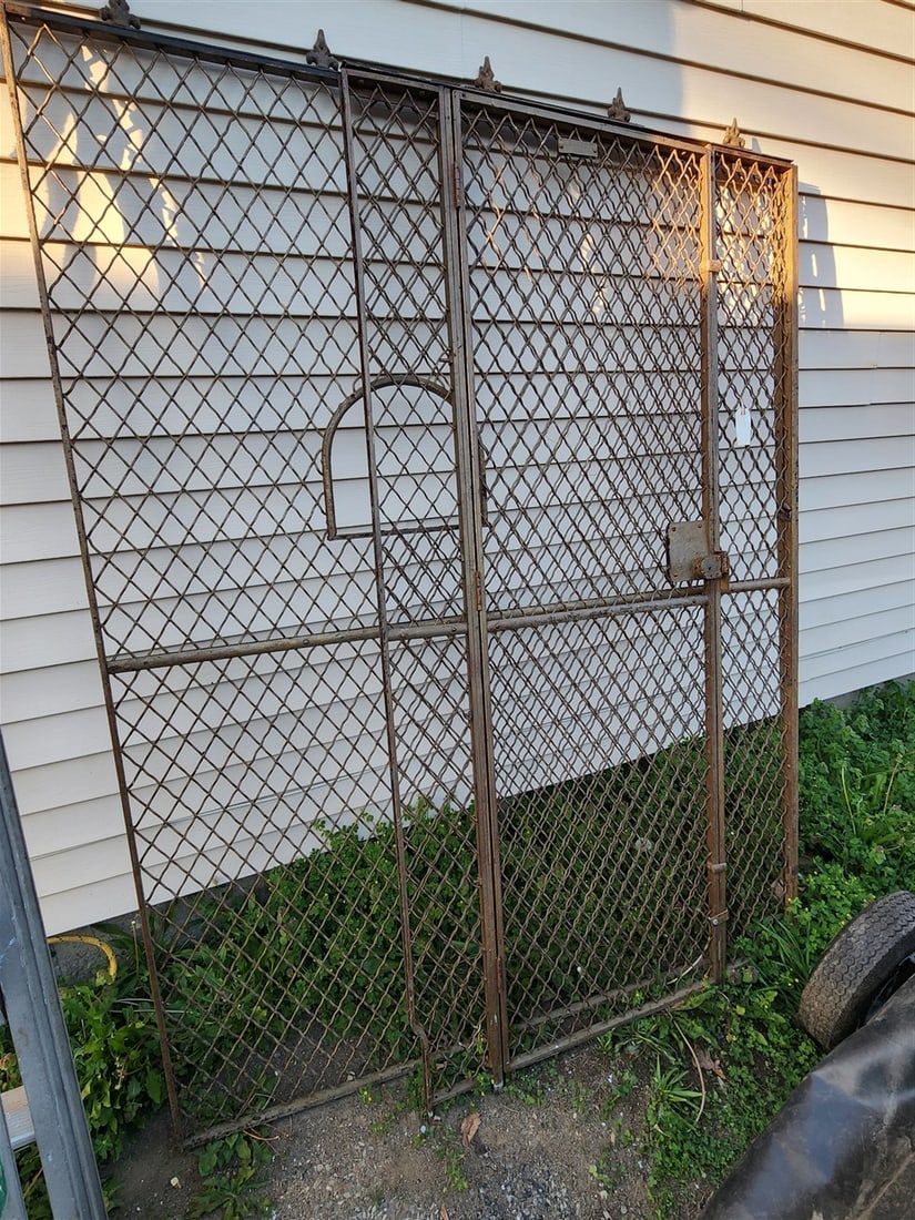 2 Sections Of A. Bassett Iron Wire Works Brooklyn NY Cash Cage 6'7" X 43" X 5': 2 Sections Of A. Bassett Iron Wire Works Brooklyn NY Cash Cage 6'7" X 43" X 5'