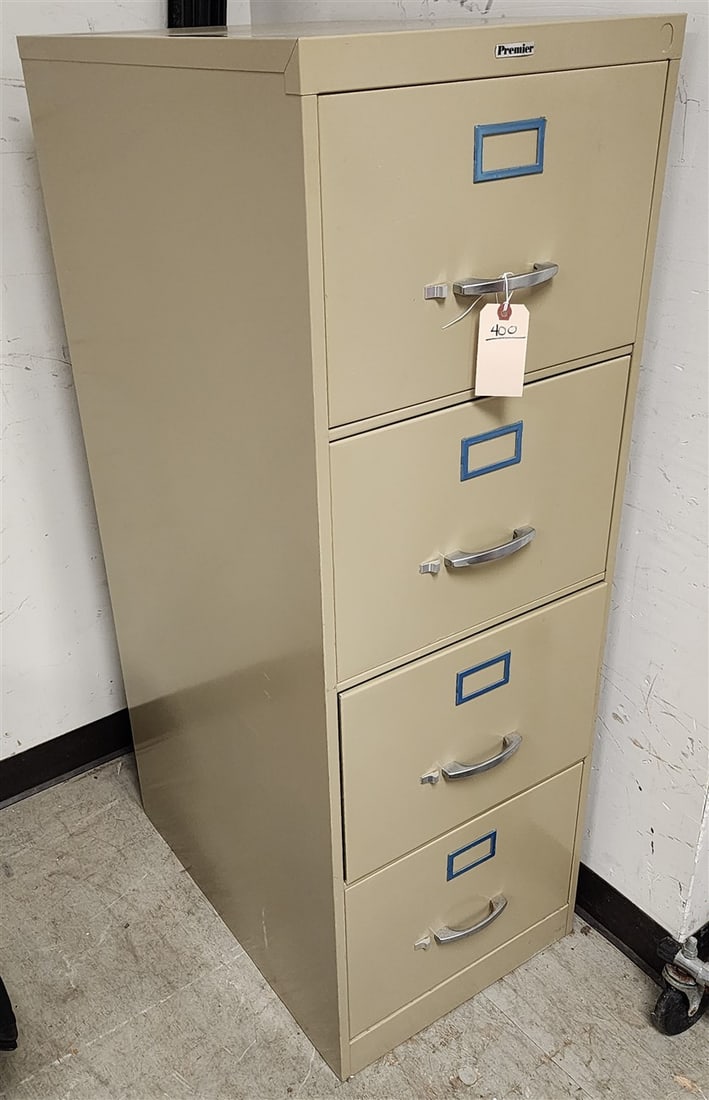 Premier 4 Drawer Metal File Cabinet 52" H X 18" W X 26 1/2" D: Premier 4 Drawer Metal File Cabinet 52" H X 18" W X 26 1/2" D
