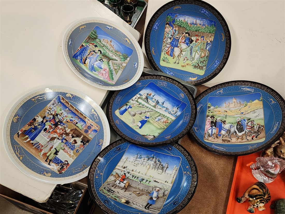 Tray 6 Limoges Aout Collector Plates Riches Of The Seasons 9 3/4" Diam. (1 of 14)