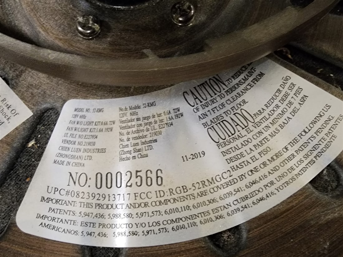 Hampton Bay Ceiling Fan w/Remote - 3