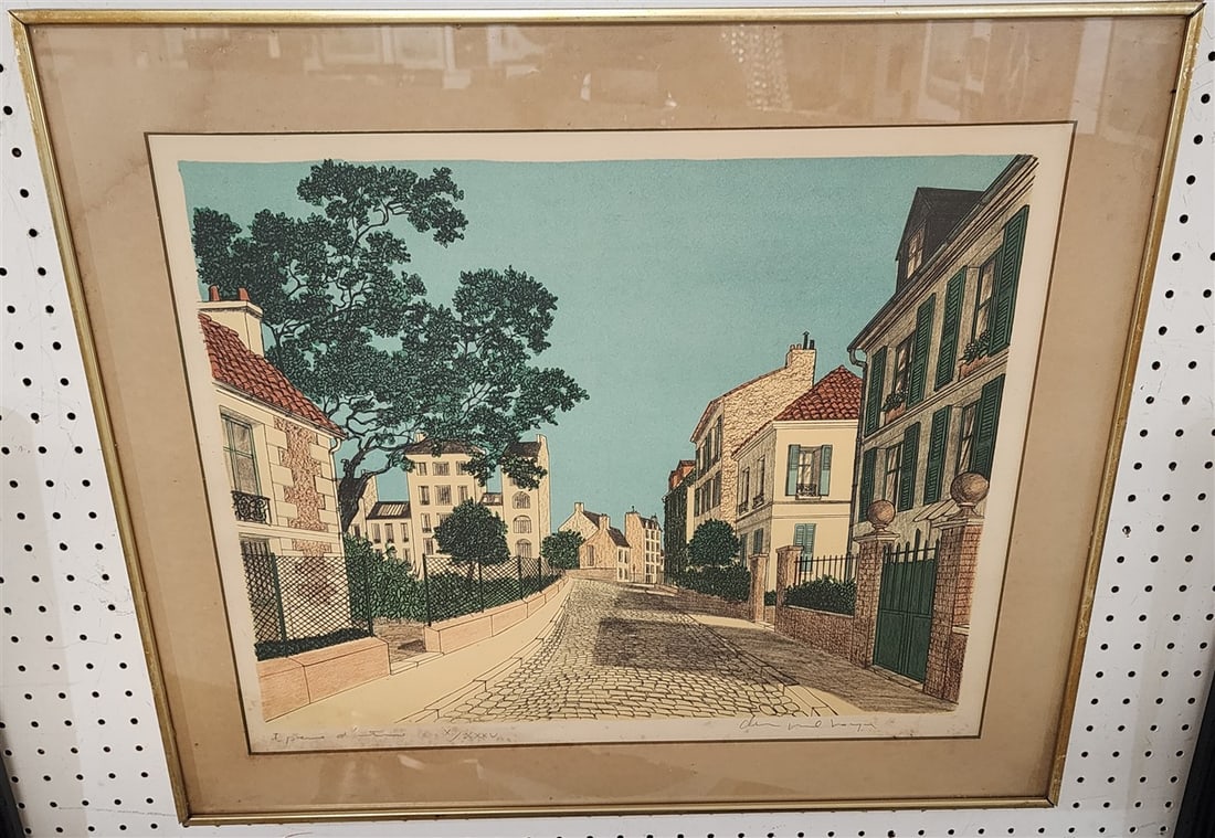 Framed Litho Paresian Street Scene By Denis Hall Noyer (1 of 4)