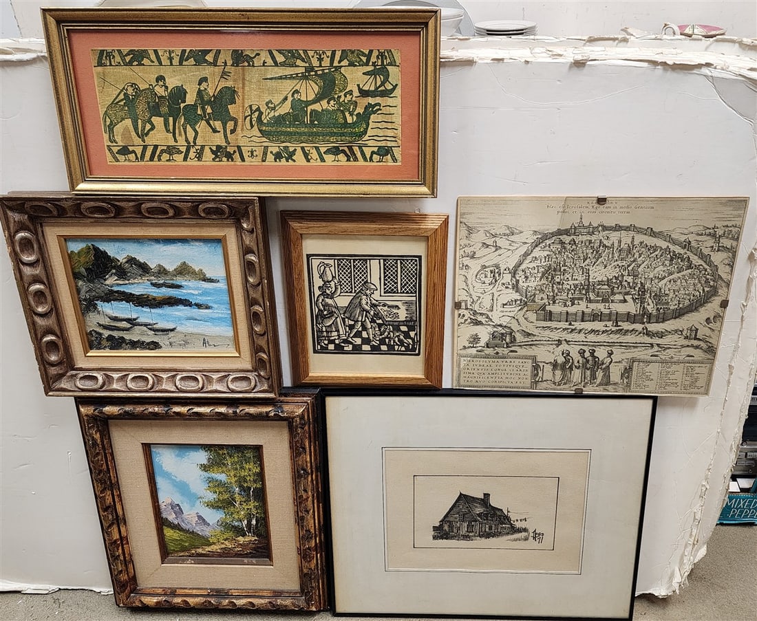 Box 4 Framed Items - 2 O/B Landscapes, Etc. - 2