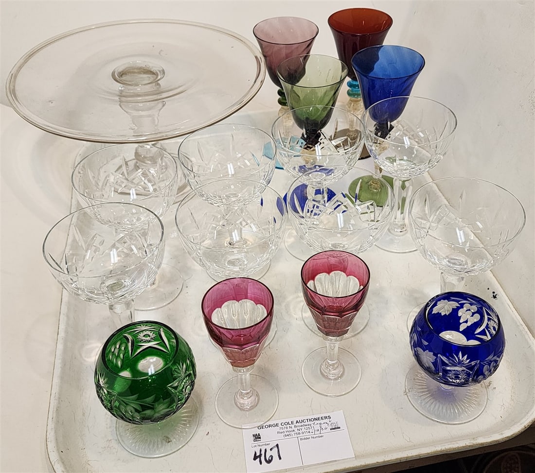 Tray Stemware + Hand Blown Compote 5" H X 9" Diam. (1 of 2)