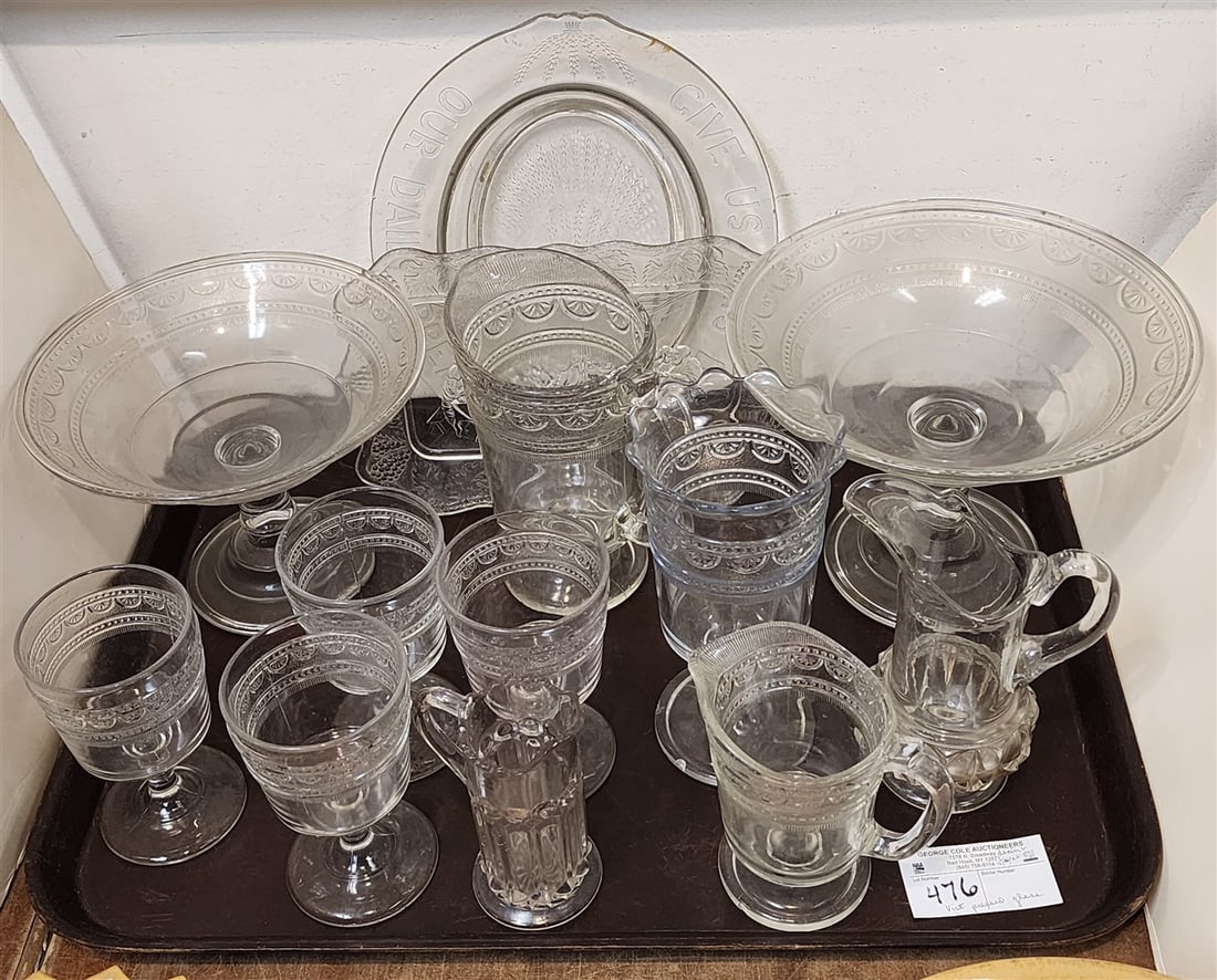 Tray Victorian Pressed Glass - Compotes, Pitchers, Goblets, Etc. (1 of 3)