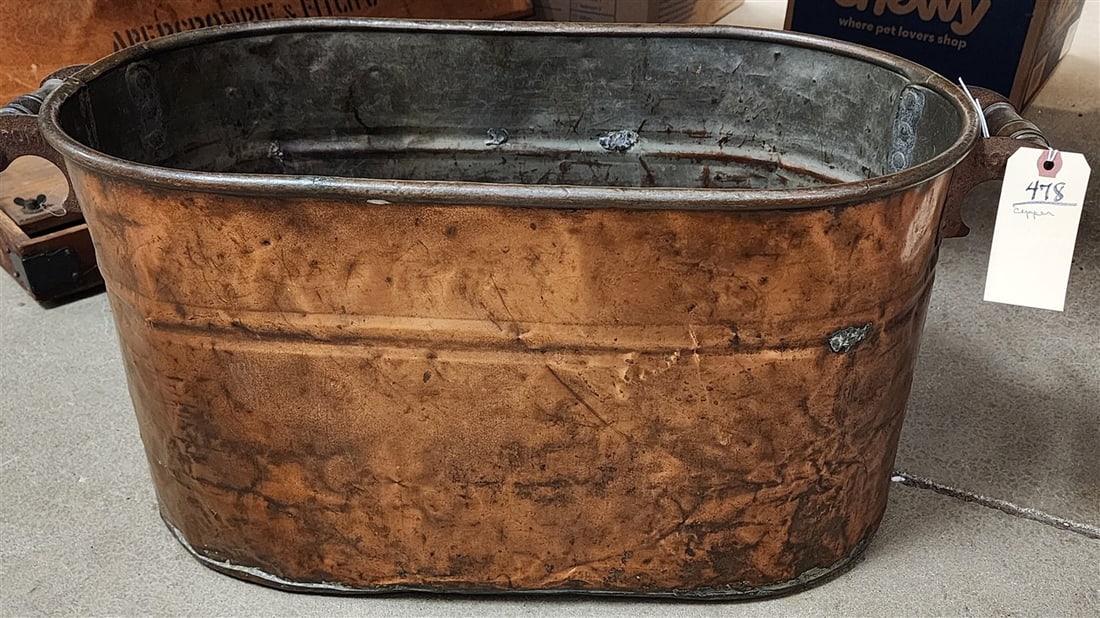 Copper Boiler 12 1/2" H X 23 1/2" W X 13" D: Copper Boiler 12 1/2" H X 23 1/2" W X 13" D