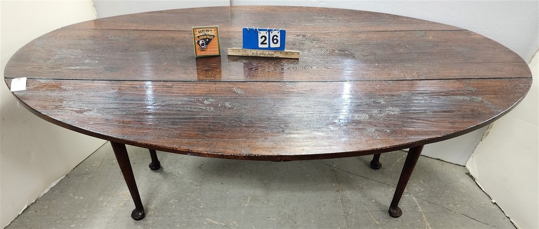 English QA Style Oak Drop Leaf Table 30" H X 7' L X 59 1/2" W Open (1 of 5)