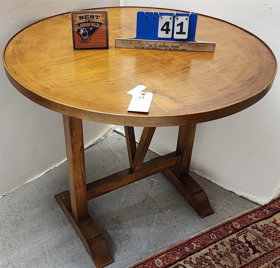Maple Folding Table 28" H X 32" Diam. (1 of 2)