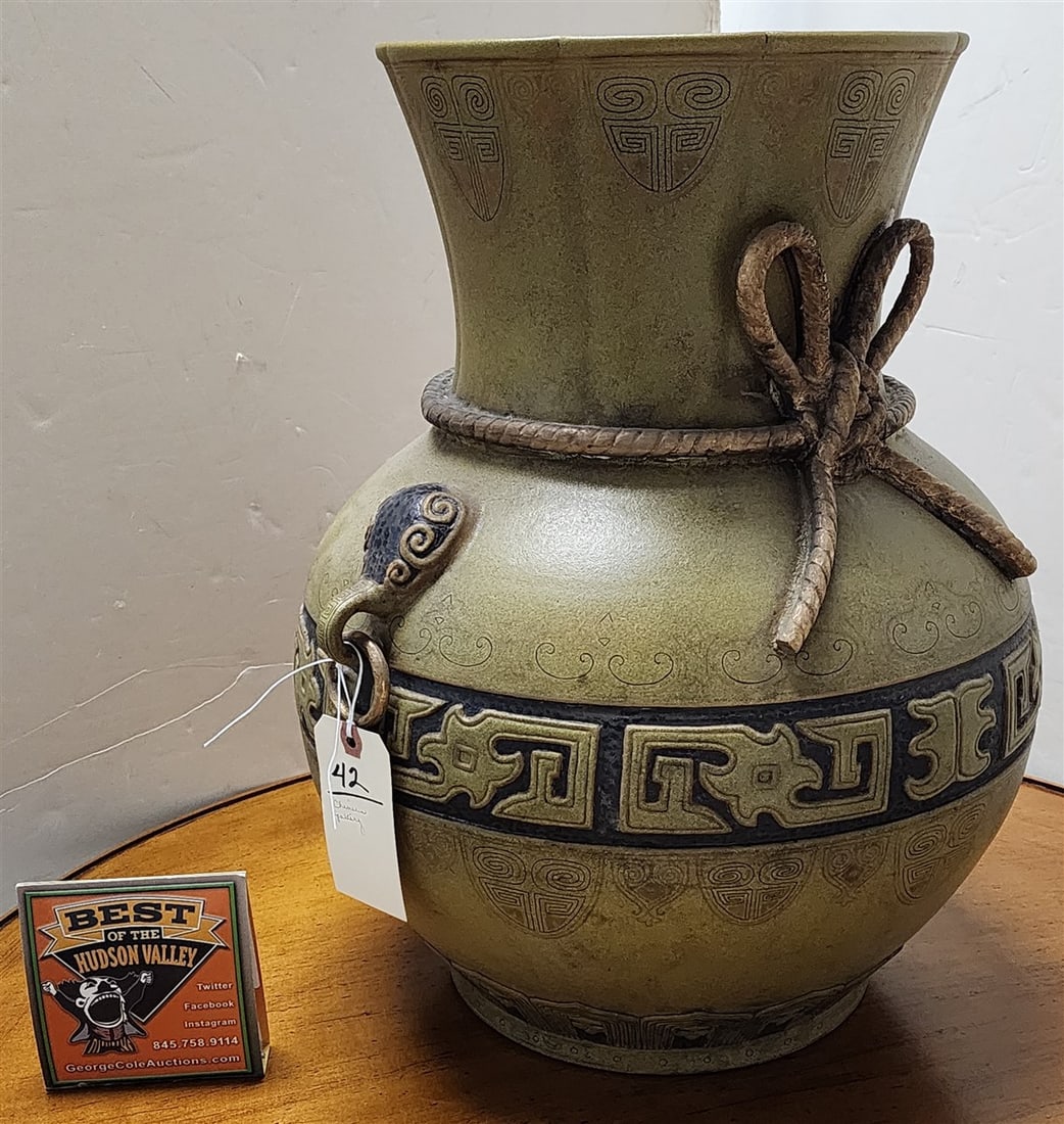 Chinese Pottery Vase 19" H X 16" Diam.: Chinese Pottery Vase 19" H X 16" Diam.
