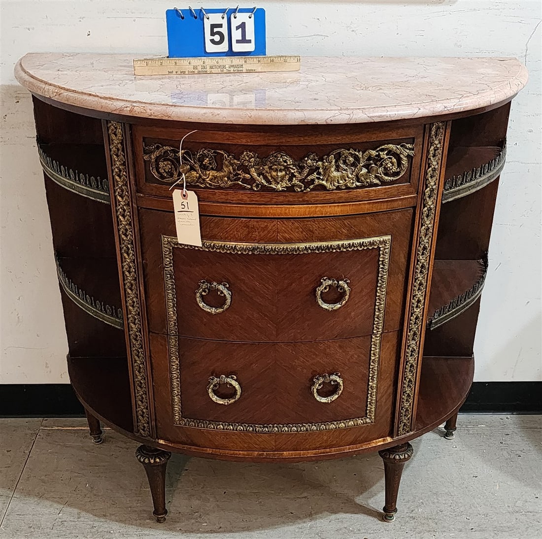 Mahogany 3 Drawer Marble Top Chest w/Ormolu Mounts 36 1/2" H X 40" W X 18 1/2" D (1 of 3)