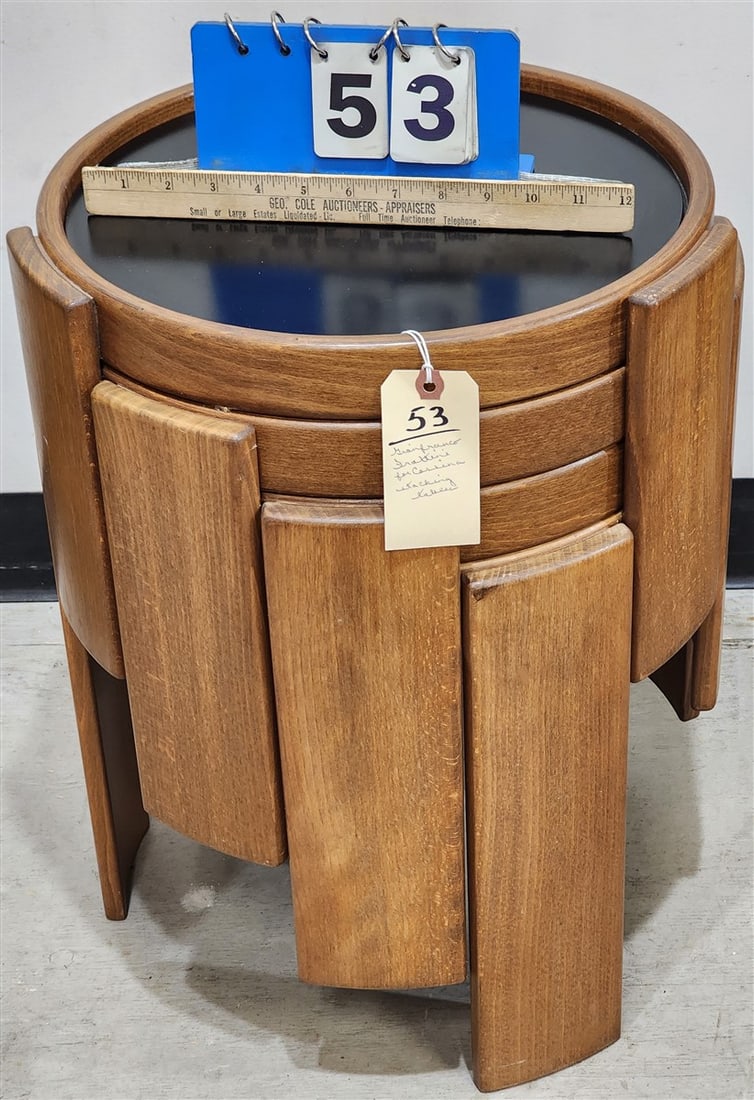 Vintage Model 780 Stacking Tables By Gian Franco Frattini For Casina 20 1/2" H X 16" Diam. (1 of 5)