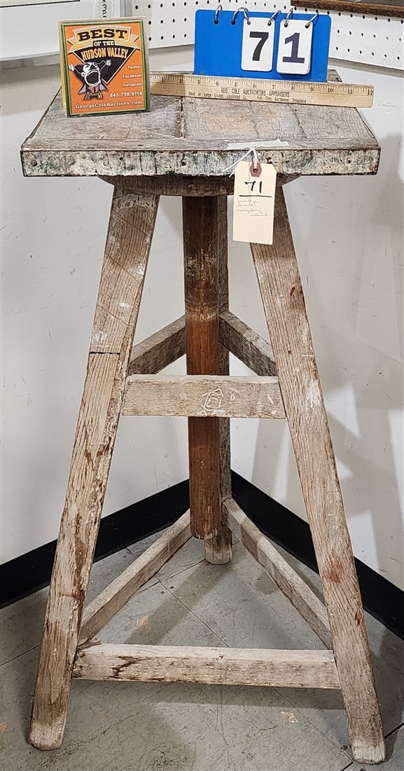 Vintage French Sculpting Stand 41" H X 16" Sq. (1 of 3)