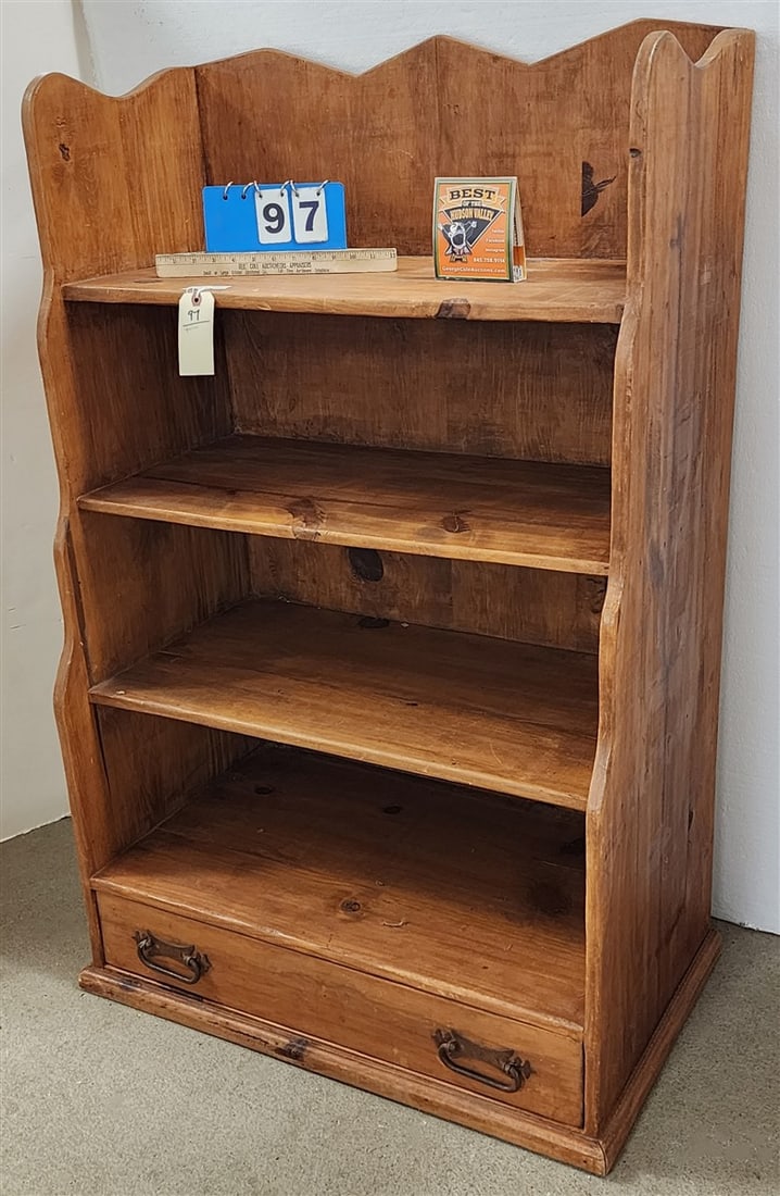 Pine 4 Tier Shelf w/Drawer 49 1/2" H X 32" W X 18 1/2" D (1 of 4)