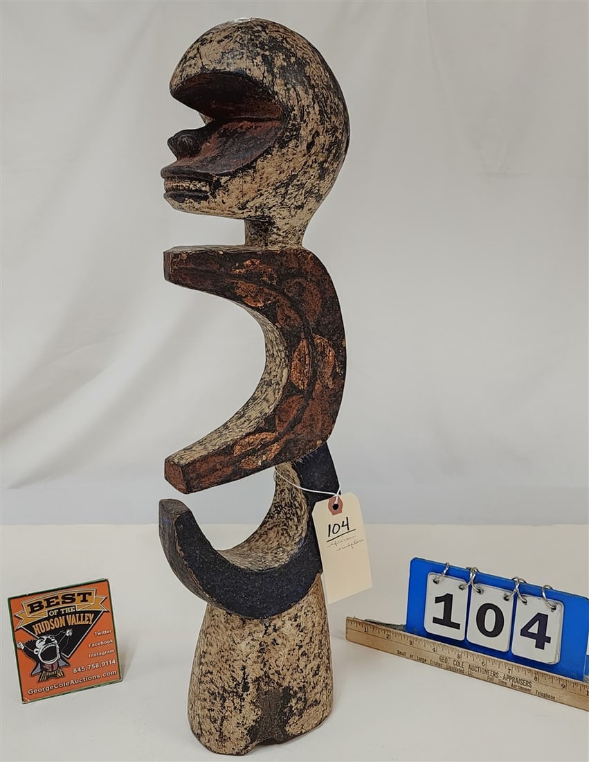 African Carved Wooden Sculpture 24" H: African Carved Wooden Sculpture 24" H