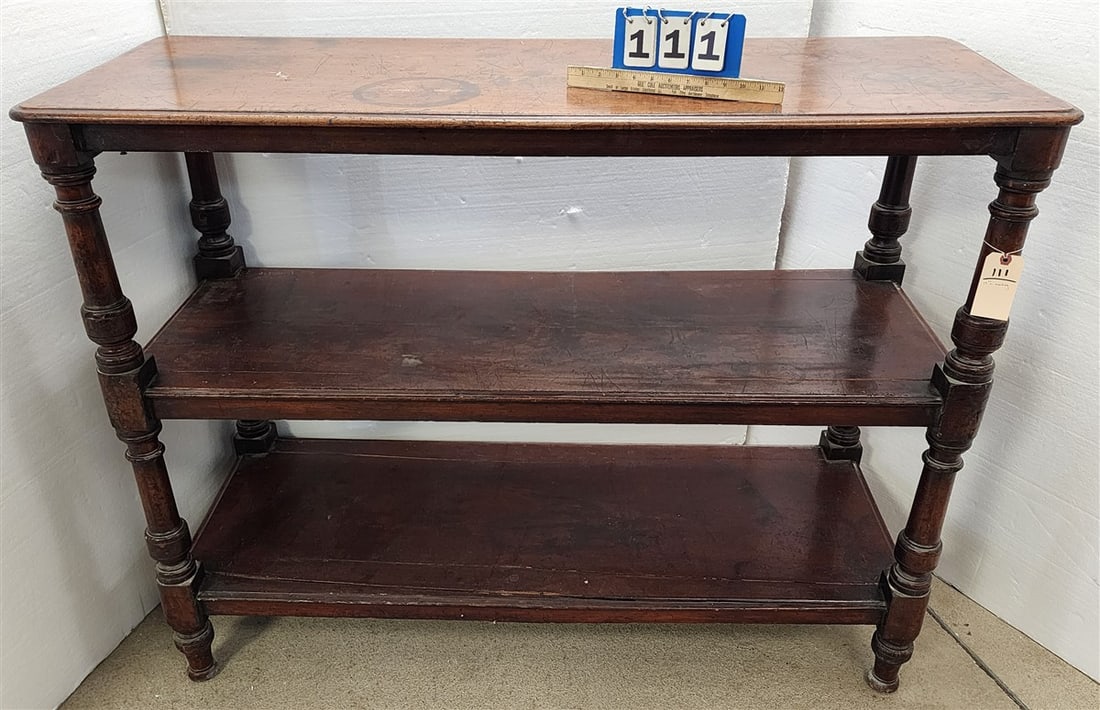 19th C Mahogany 3 Tier Server 43" H X 55" W X 21" D (1 of 3)