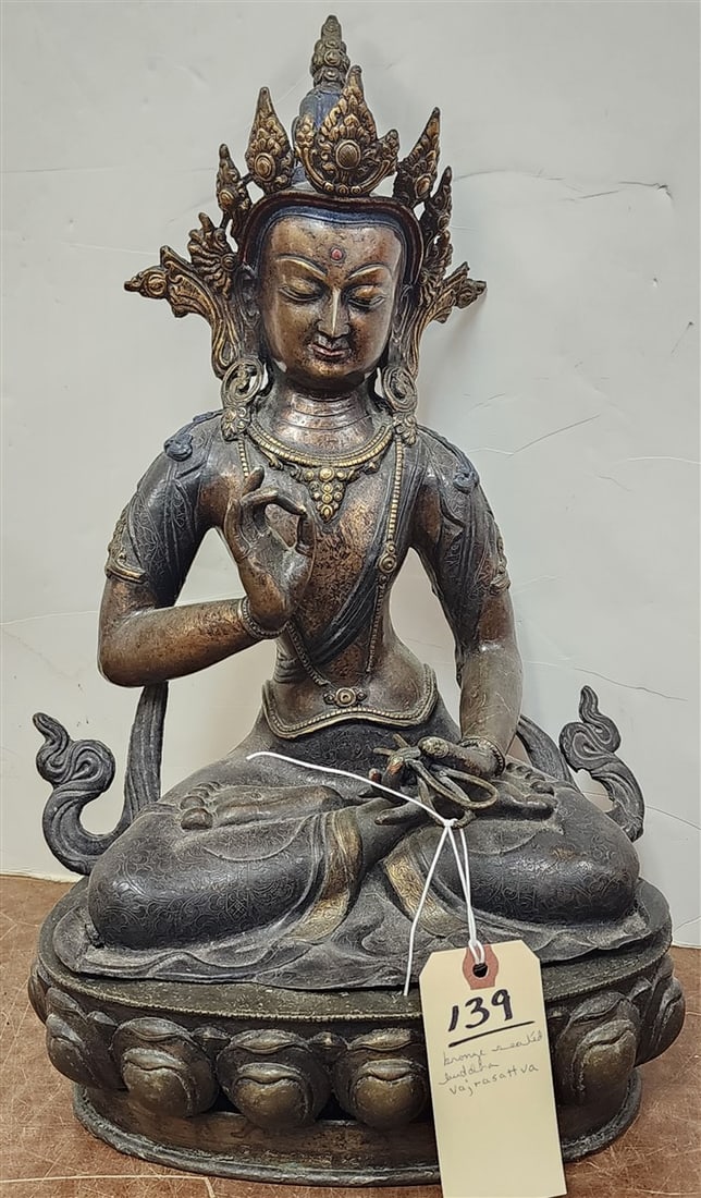 Bronze Seated Buddha Representing Vagrdattva: Bronze Seated Buddha Representing Vagrdattva