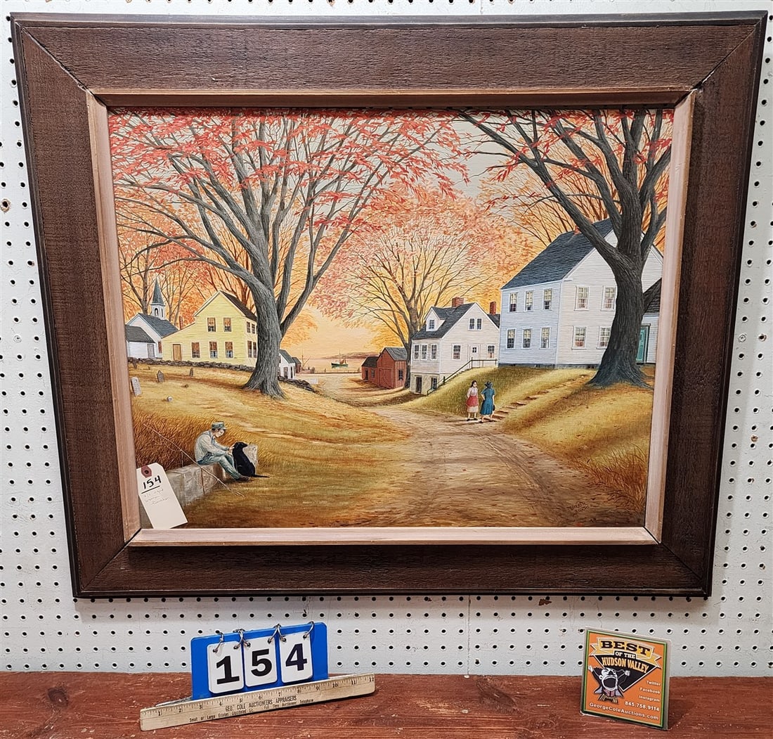 O/C Autumn Landscape Sgnd Warren Boucher 22" X 28" w/Frame 31" X 36": O/C Autumn Landscape Sgnd Warren Boucher 22" X 28" w/Frame 31" X 36"
