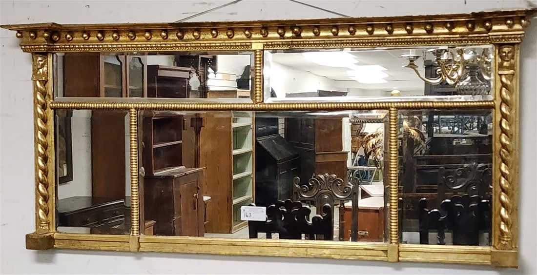 Federal Giltwood 5 Part Bevelled Mirror 26 1/2" H X 60 1/2" W: Federal Giltwood 5 Part Bevelled Mirror 26 1/2" H X 60 1/2" W