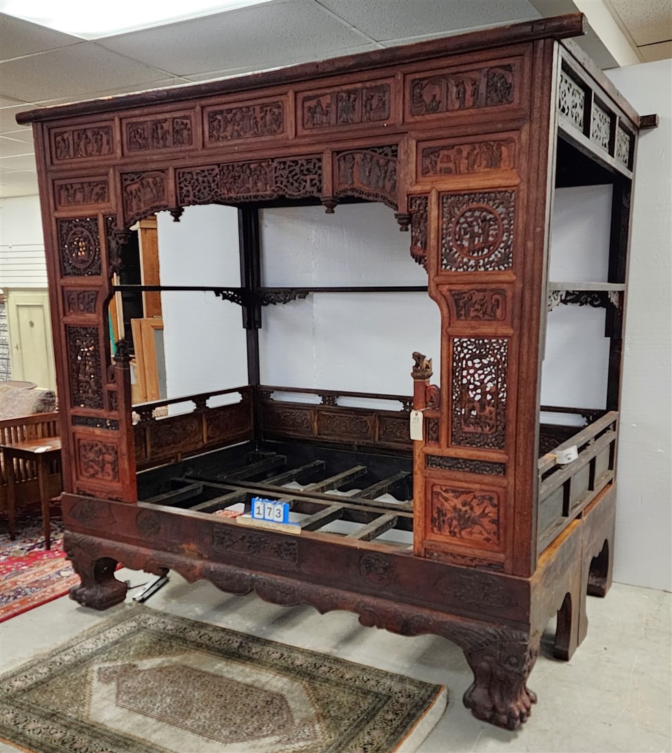 Chinese Wedding Bed (First Time Assembled) 7'3" H X 7'3" W X 57" D: Chinese Wedding Bed (First Time Assembled) 7'3" H X 7'3" W X 57" D