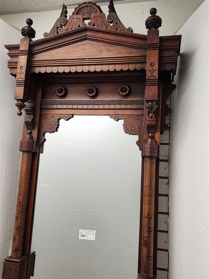 Vict. Walnut Pier Mirror 96" - 2
