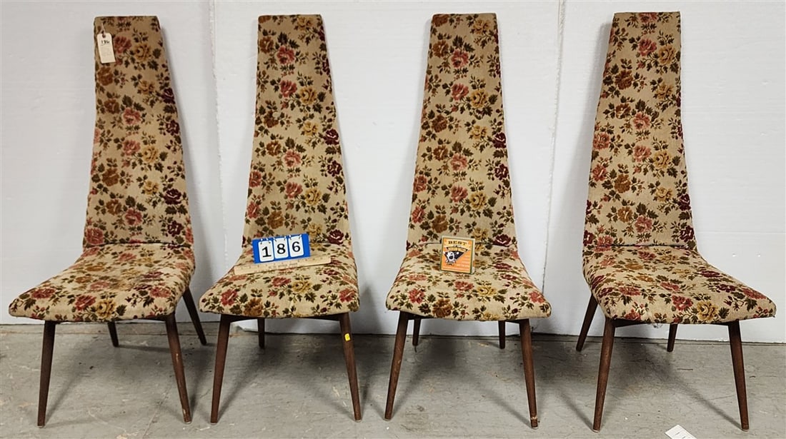 Set 4 Vintage Adrian Pearsail "Slim Jim" Chairs For Craft Assoc. 41 1/2" H X 18" W (1 of 4)