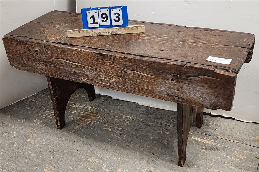 Primitive Bench 18" H X 37" W X 14" D: Primitive Bench 18" H X 37" W X 14" D