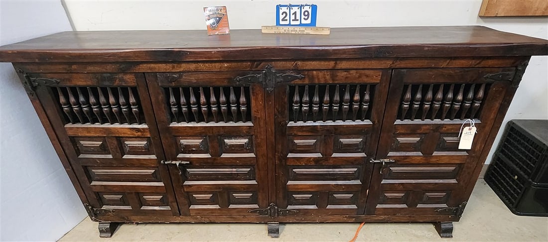 Pine Spanish Style Credenza 36" H X 79" W X 18 1/2" D: Pine Spanish Style Credenza 36" H X 79" W X 18 1/2" D